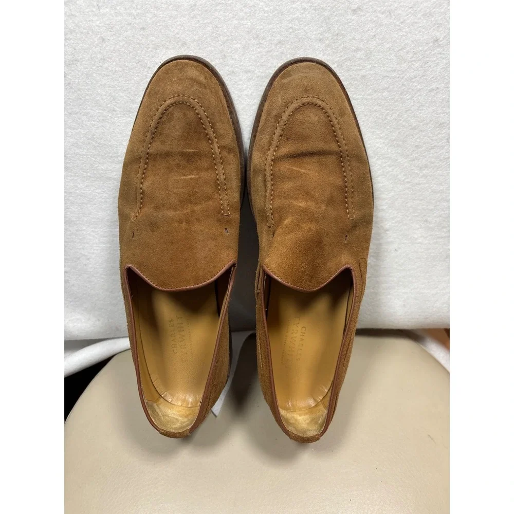 Charles Tyrwhitt Loafers Mens 8 Tan Brown Good Suede Slip On SHB0272CBR